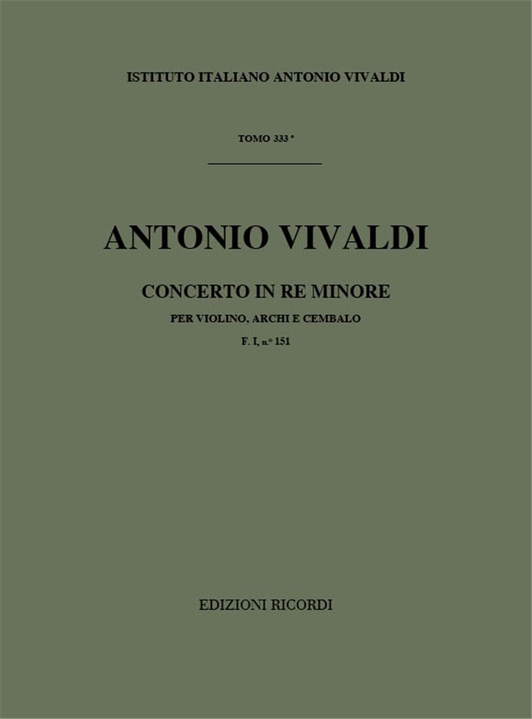 Concerti Per Vl., Archi E B.C.: In Re Min. Rv 245